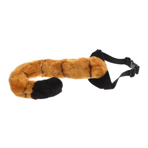 INOOMP Tigerschwanz Tiger Kostümzubehör Tigerohren Tiger Tierkostüm Halloween-kostüm Verkleiden Tier-Cosplay- Erwachsener Kunstschwanz Orange Plüsch von INOOMP