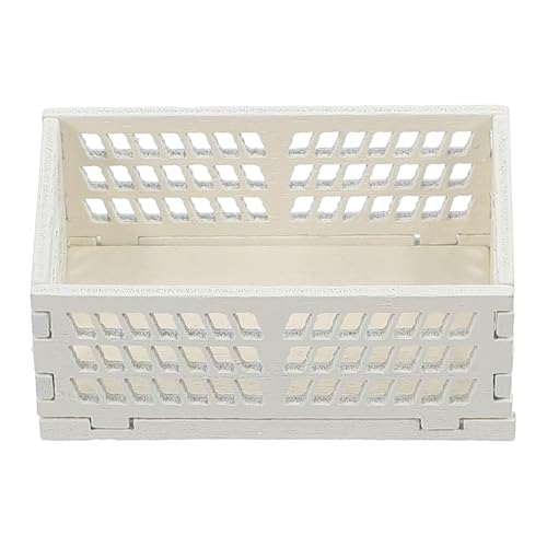 INOOMP Winzige Aufbewahrungskorb Dekorationen Miniaturkorb Miniaturen Zum Basteln Miniaturen Zubehör Miniaturmöbel Und Zubehör Minikörbe Tiny Stuff Weiß Holz von INOOMP