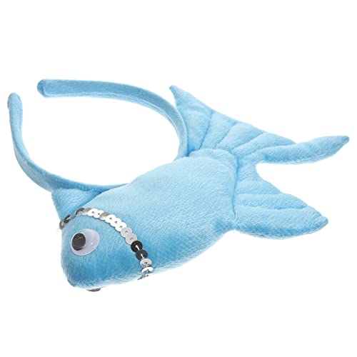 INOOMP -tiara Stirnband Led Karikatur Dekorationen Plüsch-fisch-stirnbänder Halloween -haarzubehör Mädchen Fisch-kopfbedeckung Dame Kind Party Vorabend Blue Stoff von INOOMP