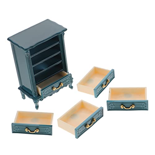 Miniaturmöbel für Puppenhaus Blauer Mini Schrank Dekoration für Kinderzimmer Langlebig und Sicher für Kreatives und Realistische Wohnatmosphäre von INOOMP