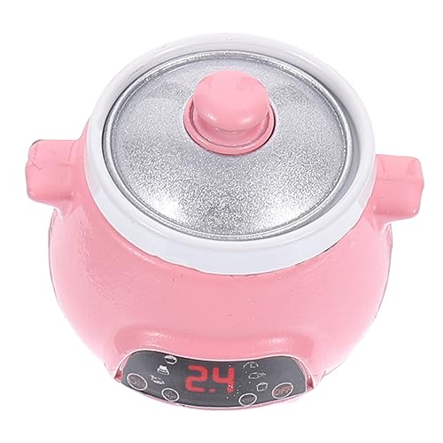 Reiskochermodell Mini House Kitchenware Modell Reiskocher Mini -reiskocher Reiskocher Miniaturmöbelmodell Kleines Haus Elektroherd Miniaturofen Rosa Legierung von INOOMP