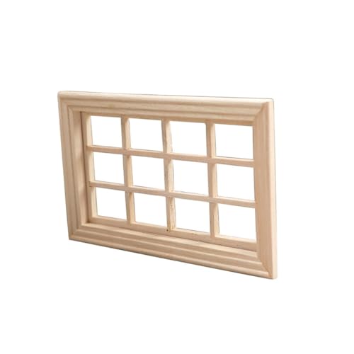 Simulation Holzfensterrahmen Dekoration für Mini Fächer Fenster Modell Puppenhaus Zubehör Realistische Deko für Schlafzimmer und Bastelprojekte von INOOMP