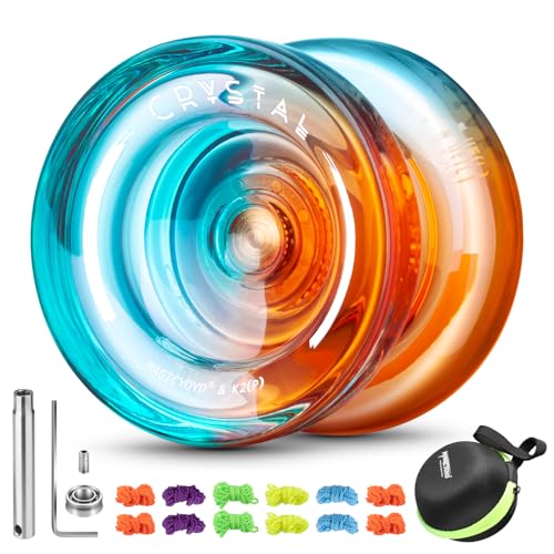 INOVASHON Responsive JoJo K2, Crystal Neospin Yoyo für Kinder und Anfänger, Doppelzweck Trick JoJo mit Leerlauf und Kugellager, Profi Jo-Jo mit Nicht Reagierender, mit 12-Saiten, Lagersatz, Gehäuse INOVASHON Responsive JoJo K2, Crystal Neospin Yoyo für Kinder und Anfänger, Doppelzweck Trick JoJo mit Leerlauf und Kugellager, Profi Jo-Jo mit Nicht Reagierender, mit 12-Saiten, Lagersatz, Gehäuse von INOVASHON