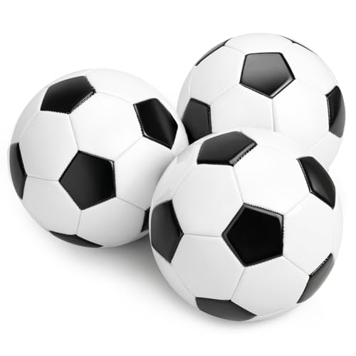 INPODAK 3er-Pack Größe 4 Fußball,Schwarz-Weißer Fußball mit Handpumpe,Fußbälle für Kinder ab 8 Jahren,Fußbälle für das Jugendtraining, Outdoor-Bälle für den Garten, Rasen und Spielplatz INPODAK 3er-Pack Größe 4 Fußball,Schwarz-Weißer Fußball mit Handpumpe,Fußbälle für Kinder ab 8 Jahren,Fußbälle für das Jugendtraining, Outdoor-Bälle für den Garten, Rasen und Spielplatz von INPODAK