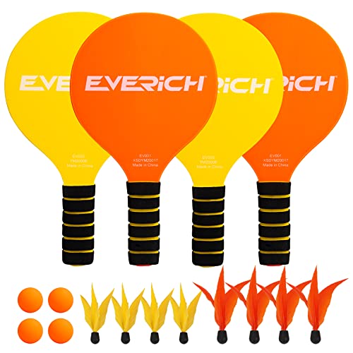 INPODAK Beach Ball Spiel Set,Strandball Schlägerset für Kinder,4 Schläger, 8 Federbälle, 4 Bälle,Paddleball Spielset,Sommer Strand Pool Garten Spiel für Familie und Party INPODAK Beach Ball Spiel Set,Strandball Schlägerset für Kinder,4 Schläger, 8 Federbälle, 4 Bälle,Paddleball Spielset,Sommer Strand Pool Garten Spiel für Familie und Party von INPODAK