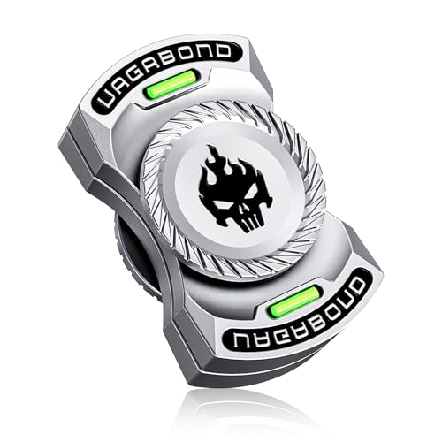 Fluoreszenz Fidget Spinner Metall, Metal Fidget Toy, Schwarzer Totenkopf Spinner Spielzeug, Hochgeschwindigkeit Finger Spinner Spielzeug Anti Angst, Figetspiener für Kinder Erwachsene（weiß） von INQUIRLLY