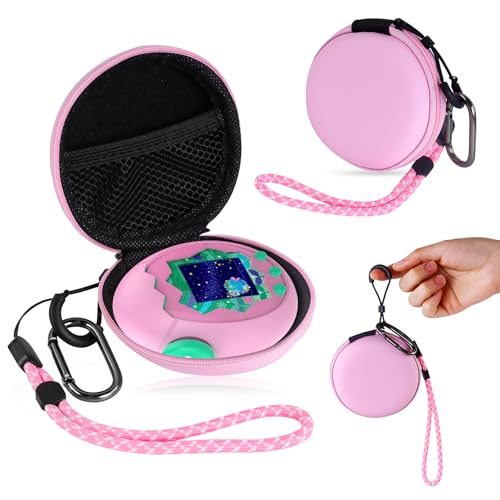Schutzset für Tamagotchi Paradise & Nano-MALS, Hartschale aus Eva case für Tamagotchi Paradise, Aufbewahrungsbox mit Schultergurt und Karabinerhaken, Staubdicht und stoßfest(Rosa) von INQUIRLLY