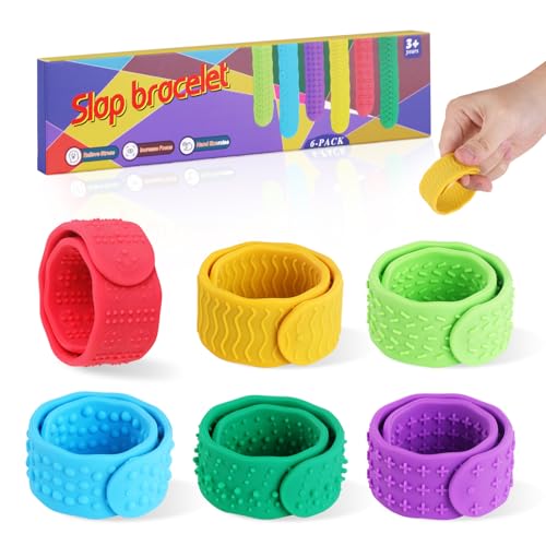 Sensorik Spielzeug Armband, 6 PCS Silicone Sensory Fidget Toys, Sensorisches Reise Kinderspielzeug Play für ADHS, Anti Stress, Autismus, Stressabbau, Toy Set zur Kinder ab 3 Jahr & Erwachsene Sensorik Spielzeug Armband, 6 PCS Silicone Sensory Fidget Toys, Sensorisches Reise Kinderspielzeug Play für ADHS, Anti Stress, Autismus, Stressabbau, Toy Set zur Kinder ab 3 Jahr & Erwachsene von INQUIRLLY
