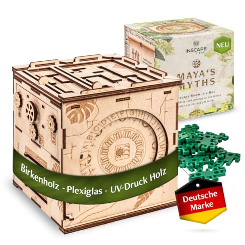 INSCAPE Maya´s Myths - Escape Room Spiel Erwachsene - XL Rätselbox Holz - Escape Box - 3D Puzzle Box - Knobelspiele für Erwachsene - Geburtstagsgeschenk für Erwachsene - Geschenkbox - Cluebox INSCAPE Maya´s Myths - Escape Room Spiel Erwachsene - XL Rätselbox Holz - Escape Box - 3D Puzzle Box - Knobelspiele für Erwachsene - Geburtstagsgeschenk für Erwachsene - Geschenkbox - Cluebox von INSCAPE