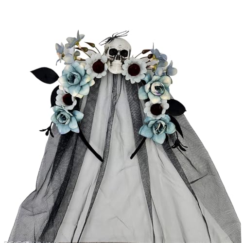 INSEOWI Multifunktionales Hexenkostüm-Haarband mit langem Schleier, Haarstyling-Zubehör für Halloween-Party, Fotoshootings, Familienfeiern, Halloween, Hexen-Haarband von INSEOWI