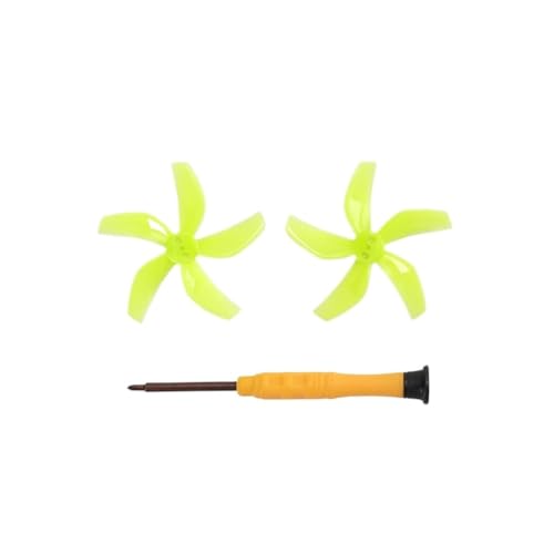 INSOGZRAF Universal-Drohnen-Fünfblatt-Propeller, bunt, Schnellverschluss, geräuscharm, for mit DN-Zubehör(Green 1 Pair) von INSOGZRAF