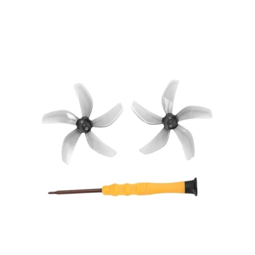 INSOGZRAF Universal-Drohnen-Fünfblatt-Propeller, bunt, Schnellverschluss, geräuscharm, for mit DN-Zubehör(Grey 1 Pair) von INSOGZRAF