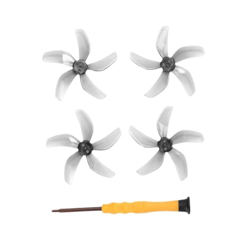 INSOGZRAF Universal-Drohnen-Fünfblatt-Propeller, bunt, Schnellverschluss, geräuscharm, for mit DN-Zubehör(Grey 2 Pairs) von INSOGZRAF