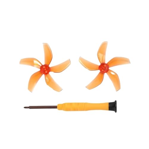 INSOGZRAF Universal-Drohnen-Fünfblatt-Propeller, bunt, Schnellverschluss, geräuscharm, for mit DN-Zubehör(Orange 1 Pair) von INSOGZRAF
