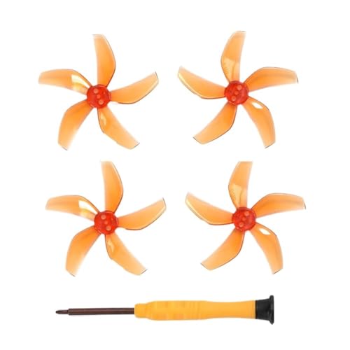INSOGZRAF Universal-Drohnen-Fünfblatt-Propeller, bunt, Schnellverschluss, geräuscharm, for mit DN-Zubehör(Orange 2 Pairs) von INSOGZRAF