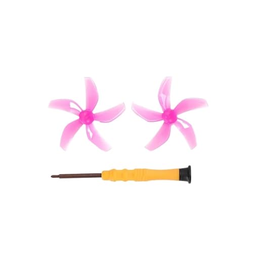 INSOGZRAF Universal-Drohnen-Fünfblatt-Propeller, bunt, Schnellverschluss, geräuscharm, for mit DN-Zubehör(Pink 1 Pair) von INSOGZRAF