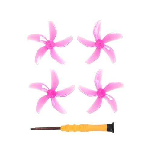 INSOGZRAF Universal-Drohnen-Fünfblatt-Propeller, bunt, Schnellverschluss, geräuscharm, for mit DN-Zubehör(Pink 2 Pairs) von INSOGZRAF