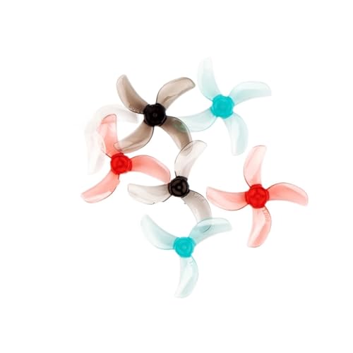 INSOGZRAF Universal-Drohnenpropeller, 4 Paar, 8 Stück, 31 mm, 1208, dreiblättrig, 1209, vierblättrig, PC, 0,8 mm/1 mm/1,5 mm Loch for FPV(1208 Red 0.8mm) von INSOGZRAF