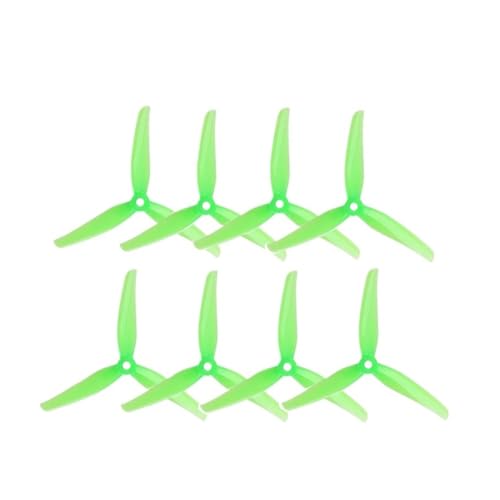 INSOGZRAF Universal Drone F5/5140 5 Zoll 3-Blatt/3-Blatt Propeller Mit 5mm Montage Löcher for Mit FPV 5 Zoll(4Pairs F5 Green) von INSOGZRAF