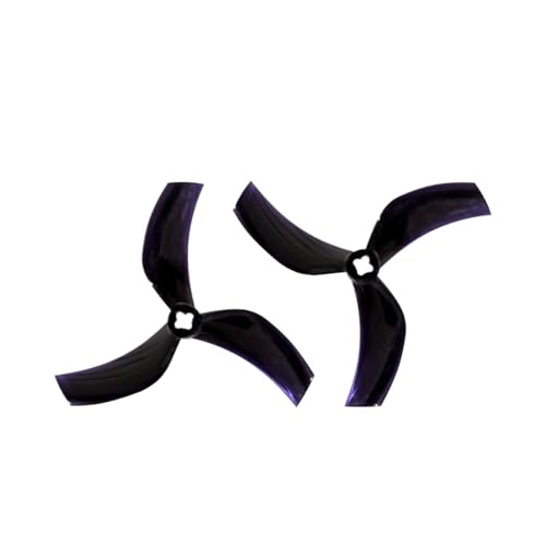 INSOGZRAF Universal Drone Propeller D90 Gefasst 90mm-3 Tri-Blade PC for FPV Freestyle 3,5 Zoll Teile(Black 2mm 2Pairs) von INSOGZRAF