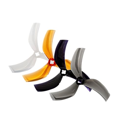 INSOGZRAF Universal Drone Propeller D90 Gefasst 90mm-3 Tri-Blade PC for FPV Freestyle 3,5 Zoll Teile(White 1.5mm 2Pairs) von INSOGZRAF