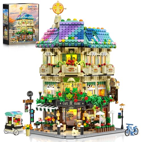INSOON Blumen Cafe Haus Bauspielzeug mit Licht, 1876 Stück Stadt Laden Architektur Bausatz Modell, Kaffee Häuser Klemmbausteine Konstruktion Modell, Geschenk für Erwachsene Jungen Mädchen ab 12 Jahren INSOON Blumen Cafe Haus Bauspielzeug mit Licht, 1876 Stück Stadt Laden Architektur Bausatz Modell, Kaffee Häuser Klemmbausteine Konstruktion Modell, Geschenk für Erwachsene Jungen Mädchen ab 12 Jahren von INSOON