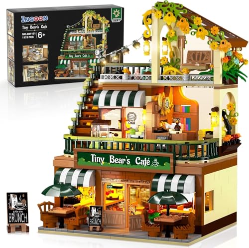 INSOON City Kaffee Haus Bauspielzeug mit LED Licht, 1173 Stück Stadt Cafe Laden Bauklotz Spielzeug mit Bestellcounter, Architektur Klemmbausteine Modell für Erwachsene Kinder Jungen Mädchen 6-12+ INSOON City Kaffee Haus Bauspielzeug mit LED Licht, 1173 Stück Stadt Cafe Laden Bauklotz Spielzeug mit Bestellcounter, Architektur Klemmbausteine Modell für Erwachsene Kinder Jungen Mädchen 6-12+ von INSOON