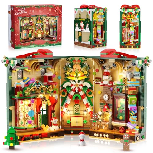 INSOON Weihnachten Book Nook Bauspielzeugset mit Licht, Weihnachts Bausteine Set mit Lebkuchenhaus Weihnachtsbaum, Weihnachts Baustein Geschenk Klemmbausteine für Erwachsene Kinder Mädchen Jungen 10+ INSOON Weihnachten Book Nook Bauspielzeugset mit Licht, Weihnachts Bausteine Set mit Lebkuchenhaus Weihnachtsbaum, Weihnachts Baustein Geschenk Klemmbausteine für Erwachsene Kinder Mädchen Jungen 10+ von INSOON