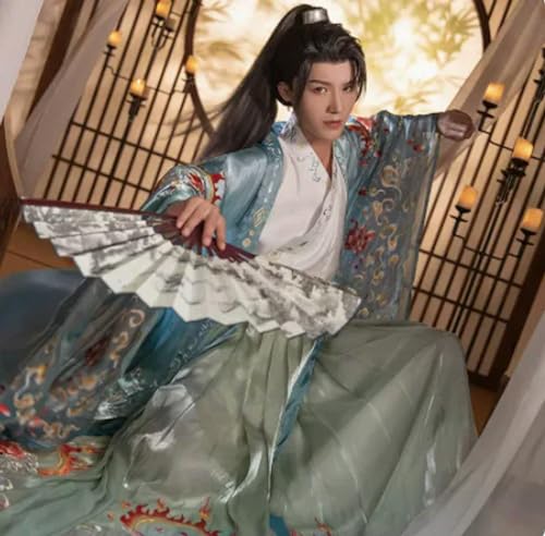 Hanfu Chinesische traditionelle Stickerei Hanfu Männlich Cosplay Kostüm Schwarz Blau Grün Hanfu Jacke von INSTR