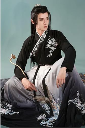 Hanfu Chinesische traditionelle Stickerei Hanfu Männlich Cosplay Kostüm Schwarz Blau Grün Hanfu Jacke von INSTR