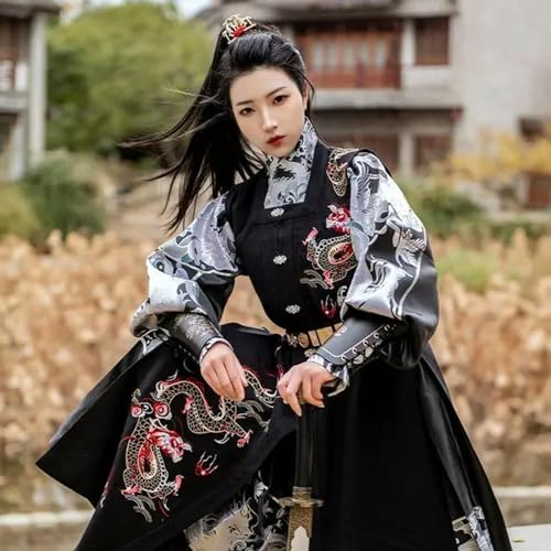 Hanfu Hanfu-Rüstungskleid für Herren und Damen, antikes chinesisches Hanfu-Rüstungskleid, Bogenschütze, Cosplay-Kostüm, Rot, Schwarz, Beige, Hanfu-Sets von INSTR