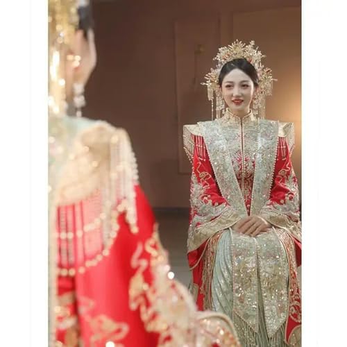 INSTR Ancient Hanfu Frauen-Fotografie-Cosplay-Kostüm, chinesische Hochzeit, Hanfu-Kleid, rot, Sets für Braut, große Größe von INSTR