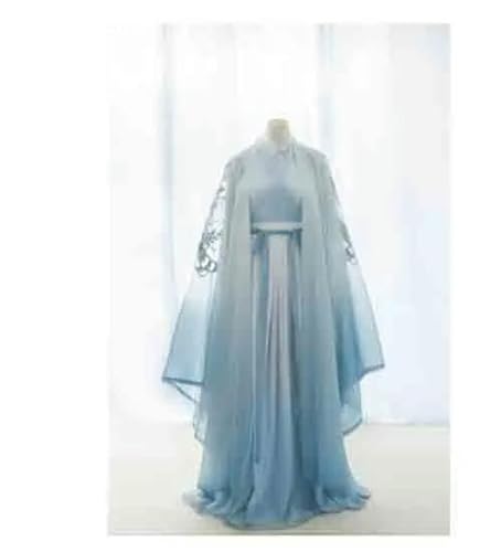 INSTR Hanfu Chinesische Traditionelle Stickerei, Hanfu, Cosplay-Kostüm, Verkleidung, Blau, Farbverlauf, Hanfu für Herren, Größe 4XL von INSTR