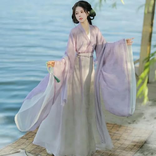 INSTR Hanfu Chinesisches traditionelles Vintage-Kleid für Damen, Hanfu, Karneval, Fee, Cosplay, Kostüm, grünes Hanfu-Kleid von INSTR