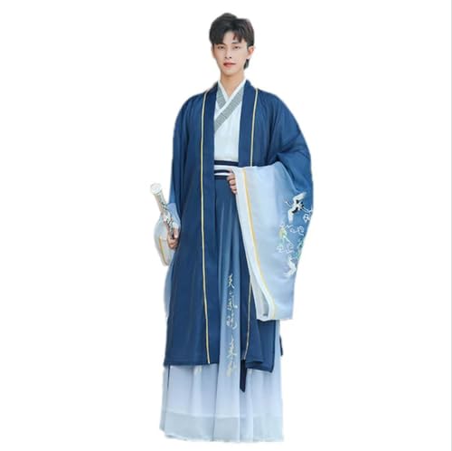 INSTR Hanfu Hanfu Herren 3-teiliges Set, chinesische alte Stickerei, Hanfu, Karneval, Cosplay, Kostüm, Hanfu-Outfit von INSTR