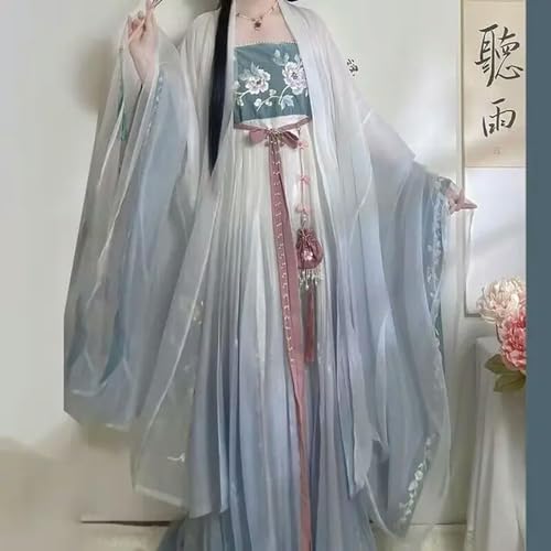 INSTR Hanfu Kleid Chinesische Tang-Dynastie Traditionelle Stickerei Hanfu 3-teiliges Set Cosplay Kostüm Sommerkleid Hanfu Kleid von INSTR