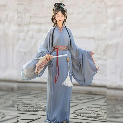 INSTR Hanfu Kleid für Damen, traditionelles chinesisches Hanfu-Kriegsgewand, weiblich, Karneval, Fee, Cosplay, Kostüm, Hanfu, Rot von INSTR