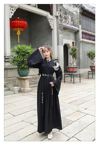 INSTR Hanfu-Set für Paare, traditionelles chinesisches Kostüm, für Halloween, Cosplay-Kostüm, Schwarz von INSTR