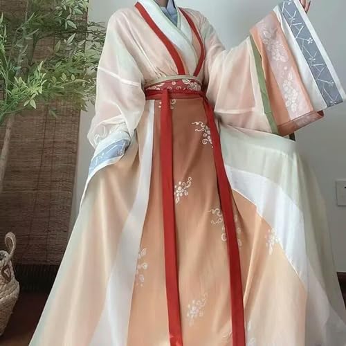 INSTR Hanfu Traditionelles Kleid für Damen, chinesische Stickerei, Hanfu-Set, Halloween, Fee, Cosplay, Kostüm, blau-grünes Hanfu-Kleid von INSTR