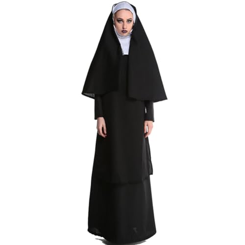INSTR Priester und Nonne Kostüm für Halloween - Kostüm Cosplay Outfit für Themenabende und Shows (M, religiös) von INSTR