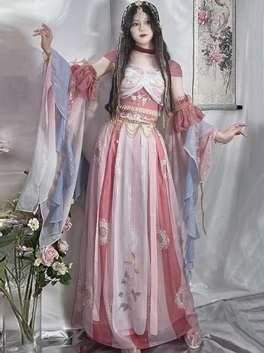 INSTR Traditionelles Kleid für Damen, chinesisches Hanfu-Set, weiblich, Halloween, Prinzessin, Cosplay, Kostüm, Sommer, rotes Kleid, Hanfu von INSTR