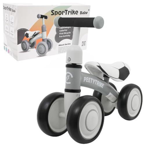 PeetyTrike Baby Laufrad ab 1 Jahr - Kinder Balance Bike für 12-24 Monate - Spielzeug für Junge Mädchen 1. Geburtstag - Kleinkind Fahrrad - Lauflernrad (Weiß) von INTAKO