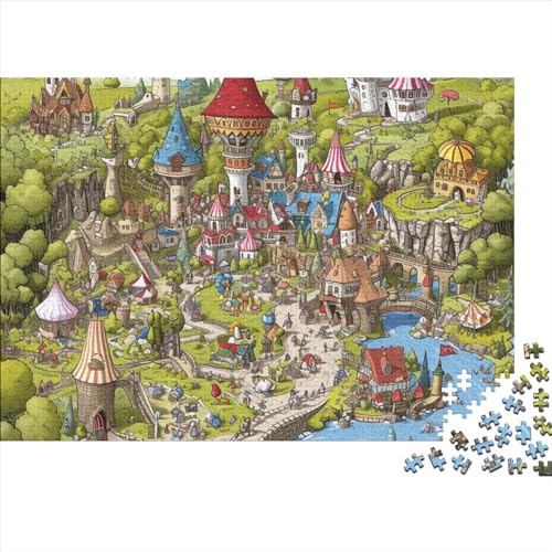 1000 Stück Amusement Park Puzzles Für Erwachsene Impossible Puzzle 1000 Teiliges Puzzle Lernspiel Spielzeug Geschenk 1000pcs (75x50cm) von INTCHE