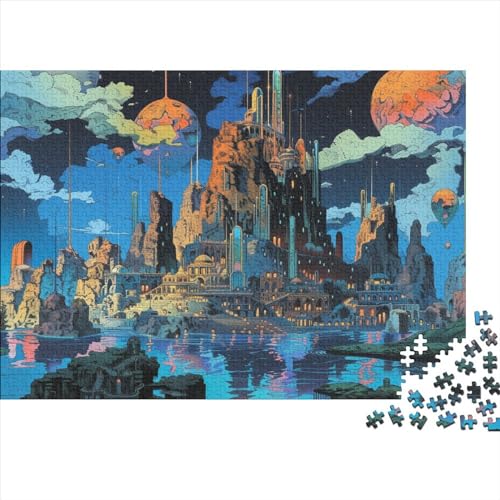 1000 Stück Cities and Towns Puzzles Für Erwachsene Impossible Puzzle 1000 Teiliges Puzzle Lernspiel Spielzeug Geschenk 300pcs (40x28cm) von INTCHE