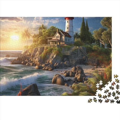 1000 Stück Coastal Lighthouses (14) Puzzles Für Erwachsene Impossible Puzzle 1000 Teiliges Puzzle Lernspiel Spielzeug Geschenk 1000pcs (75x50cm) von INTCHE