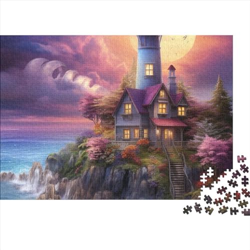 1000 Stück Coastal Lighthouses Puzzles Für Erwachsene Impossible Puzzle 1000 Teiliges Puzzle Lernspiel Spielzeug Geschenk 1000pcs (75x50cm) von INTCHE