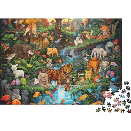 1000 Stück Forest Animals Puzzles Für Erwachsene Impossible Puzzle 1000 Teiliges Puzzle Lernspiel Spielzeug Geschenk 1000pcs (75x50cm) von INTCHE