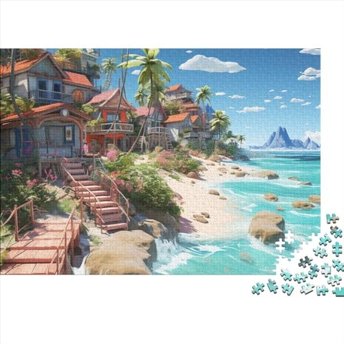 1000 Stück Holiday Bay Puzzles Für Erwachsene Impossible Puzzle 1000 Teiliges Puzzle Lernspiel Spielzeug Geschenk 1000pcs (75x50cm) von INTCHE