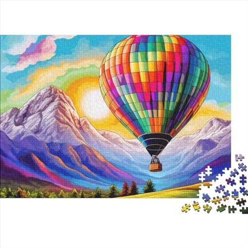 1000 Stück Hot Air Balloon (100) Puzzles Für Erwachsene Impossible Puzzle 1000 Teiliges Puzzle Lernspiel Spielzeug Geschenk 1000pcs (75x50cm) von INTCHE