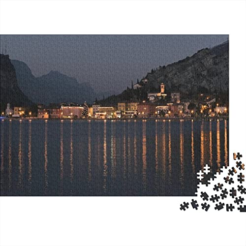1000 Stück Lake Garda Puzzles Für Erwachsene Impossible Puzzle 1000 Teiliges Puzzle Lernspiel Spielzeug Geschenk 1000pcs (75x50cm) von INTCHE